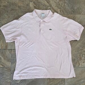 Lacoste Mens Pink Polo Shirt‎ Short Sleeve Classic Fit Casual Top